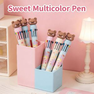 23 Mixed Design Very Cute Cartoon <b>Retractable</b> 10 Color Ball <b>Pen</b> - Product Image 2