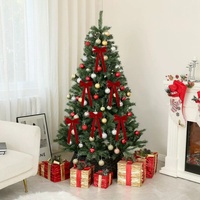 Adornos Navideños Rojos en Forma de Estrella Hechos a Mano, 30 cm, Lazos de Tela para Árbol de Navidad, Colgantes, Figuras, Accesorios de Regalo