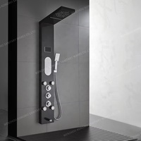 Système de robinet de douche cascade numérique à LED Panneau de douche dissimulé en laiton avec jet d'eau Finition chromée pour hôtels