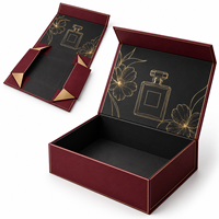 Boîte cadeau rigide magnétique pliable personnalisée avec impression dorée pour flacon de parfum, emballage de luxe haut de gamme