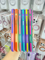 Funda Magnética con Soporte Integrado para iPhone 13 14 15 16 17 18 Pro Max, Diseño Multicolor en Contraste, Tacto Suave