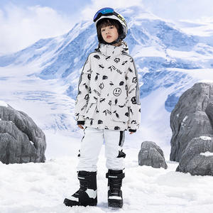 Conjunto de Traje de Esquí Unisex para Niños, para Niños y Niñas, Invierno, Exterior, Cortavientos, Impermeable, Cálido, Grueso, 100% Poliéster, para Esquiar - Product Image 5