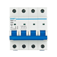 Disjoncteur miniature CHINT NB1-63 1P 2P 3P 4P 1-63A Protection en cuivre et matériau PA66 Capacité de coupure 10kA CHINT MCB