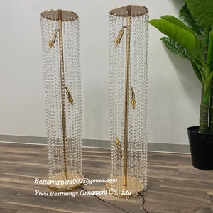 48 inch cao giai đoạn đám cưới Acrylic Pha lê lan can trụ cột lối đi cột đường dẫn với ánh sáng <span class=keywords><strong>LED</strong></span> - Product Image 2