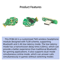 Kit de carte PCBA pour écouteurs TWS intra-auriculaires, accessoire pour écouteurs Bluetooth à faible latence avec module dongle sans fil 2.4G