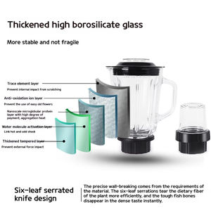 Blender listrik profesional 2 dalam 1, Blender listrik komersial rumah tangga baja tahan karat proses makanan multifungsi KB02034 - Product Image 4