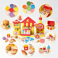 Juego de simulación de heladería con masa de colores para niños, juguete de postres DIY, arcilla de 12 colores, accesorios aleatorios, regalo de cocina de juguete para niñas
