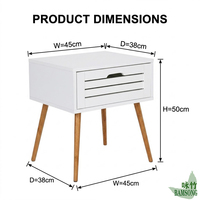 Table de chevet en bambou écologique avec base trépied, style intérieur doux et neutre, grande capacité de rangement avec tiroir intérieur pour articles personnels