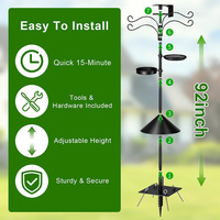 Kit de poteau pour mangeoire à oiseaux JH-Mech ODM, robuste, résistant à la rouille, facile à installer, en acier au carbone noir complet