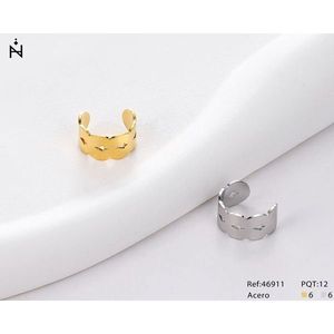 Orecchino a clip singolo per cartilagine, tono argento e oro, gioielli alla moda in acciaio Ref46911 - Product Image 3
