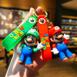Porte-clés personnalisé <span class=keywords><strong>3D</strong></span> Kawaii en PVC, figurines de personnage de dessin animé <span class=keywords><strong>Mario</strong></span> Bros Luigi Champignon - Product Image 2