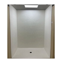 Panneau de marbre cultivé de mur de douche 6 "x 24" modèle empilé de vision avec l'intégrale 6 "dimensions