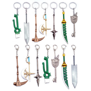 Porte-clés style anime en gros, Porte-clés épée et hache de Meliodas des <span class=keywords><strong>7</strong></span> péchés <span class=keywords><strong>capitaux</strong></span>, Breloque de sac mousqueton en alliage de zinc - Product Image 2