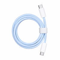 Kabel Pengisian Cepat USB-C 45W dengan Pelindung Anyaman dan Jaket PVC Tipe-C ke Tipe-C Power Delivery untuk Ponsel