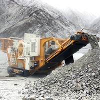 Concasseur à mâchoires mobile sur chenilles 200T pour roche et gravier, station de concassage sur chenilles pour le granit et le calcaire