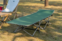 Lit de camping portable de bureau extérieur 2024, lit simple avec poche latérale, couleur personnalisée, lit de camping pliable