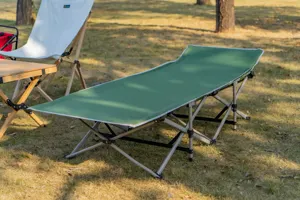 Lit de <span class=keywords><strong>camping</strong></span> portable de bureau extérieur 2024, lit simple avec poche latérale, couleur personnalisée, lit de <span class=keywords><strong>camping</strong></span> pliable - Product Image 6
