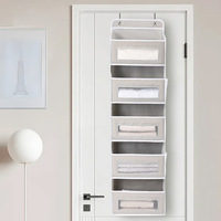 Sac de rangement mural en tissu moderne avec 5 couches de pochettes suspendues, solution de rangement écologique, durable et élégante