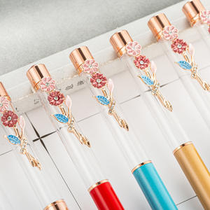 Stylos à bille liquides métalliques colorés DIY, largeur d'écriture 1,0 mm, tube vide pour recharge Parker, design flottant, logo personnalisable - Product Image 2