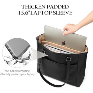 Women’s Genuine Leather Tote <b>Bag</b> with Zipper Closure | Large Capacity Work Shoulder <b>Bag</b> | Lightweight Office Handbag - Product Image 2