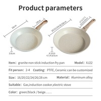Nouvelle Arrivée Poêle à Frire Sans PFA, Design à Rayures Verticales, Revêtement en Granit, Induction, Antiadhésive