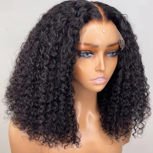 Perruques Courtes Bob Bouclées Kinky en Cheveux Humains, Perruques Frontales en Dentelle HD Sans Colle, Perruques Pixie Cut en Cheveux Humains pour Femmes Noires - Product Image 1