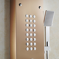 Panneau de douche en acier inoxydable 304 avec affichage numérique, système de colonne de douche murale à 5 fonctions pour salle de bain