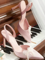 Chaussures de Mariée Élégantes Blanches à Perles pour la Mariée, Escarpins à Talons Hauts à Bout Pointu avec Bride Cheville pour Soirée et Cérémonie