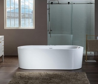 Baignoire autoportante en acrylique sans couture pour une personne, forme ovale, baignoire autoportante, hydrojets pour hôtel