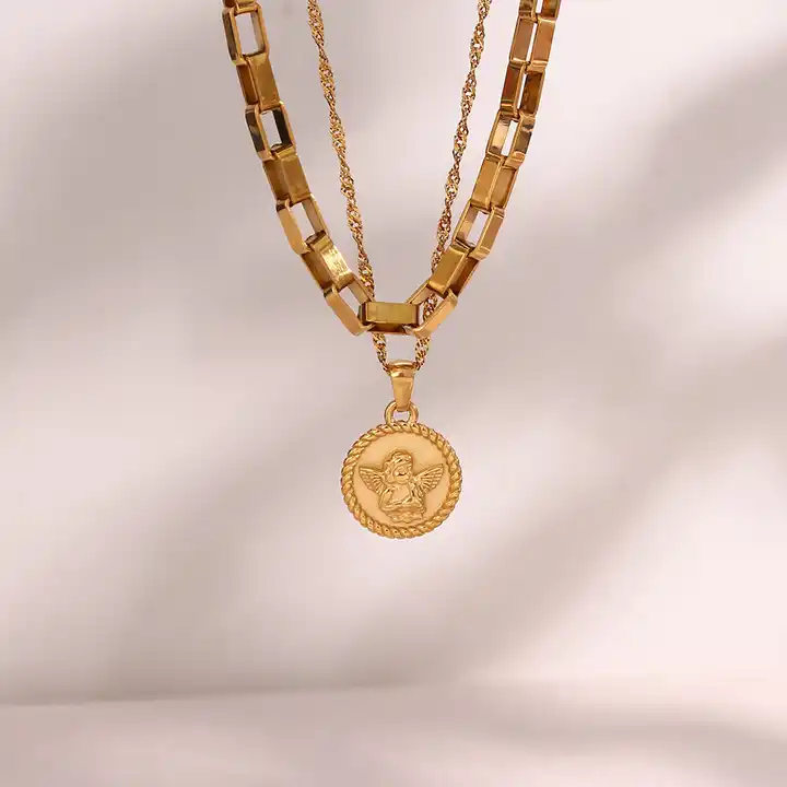 waterproof 18k gold necklace for women