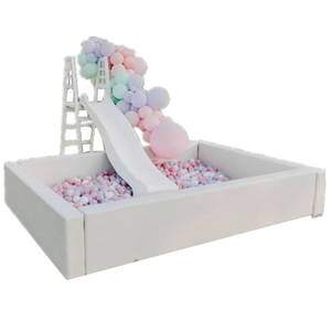 Trẻ em trắng thiết bị sân chơi <span class=keywords><strong>Inflatable</strong></span> mềm chơi bóng hồ bơi Pit với Slide - Product Image 1