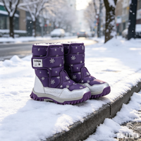 Bottes de neige pour femmes mi-mollet, thermiques, imperméables, automne/hiver, ville, école, marche quotidienne, entièrement doublées en cuir véritable, résistantes au froid
