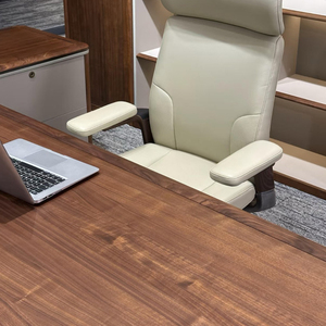 Escritorio de Oficina Ejecutivo de Alta Gama en Madera de Nogal con Gabinete de Almacenamiento, Mesa Ejecutiva Moderna para Oficina en <span class=keywords><strong>Casa</strong></span> - Product Image 6