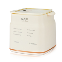 RAF 6 Cuiseur à œufs 300W 0.7L pour œufs mollets, œufs durs, œufs à la vapeur, œufs de source, œufs pour thé, yaourtière avec affichage LED R.0051