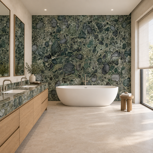 Losas Pulidas de Mármol Esmeralda Natural de Lujo para Paredes y Pisos de Salas de Estar y Baños de Villas, Diseño Moderno - Product Image 3