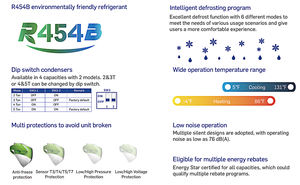 Système CVC SEER 18, unité de traitement d'air R454B, unité de condensation, unité de traitement d'air à décharge latérale supérieure - Product Image 3