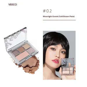 Paleta de sombras de ojos de cinco colores VEECCI Dream para principiantes, maquillaje con brillo, destellos perlados, brillo mate, color tierra - Product Image 6