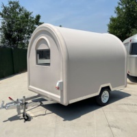 Cuisine mobile moderne 3m/9.84ft en aluminium et fibre de verre, remorque alimentaire pour festivals en plein air, camionnette alimentaire avec vitrine, certifiée CEE, pour confiseries
