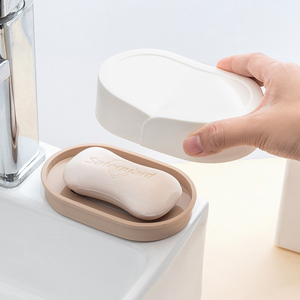 <span class=keywords><strong>Porte</strong></span>-<span class=keywords><strong>savon</strong></span> en plastique à la mode écologique double couche pour salle de bain d'hôtel avec bac d'égouttage <span class=keywords><strong>et</strong></span> couvercle - Product Image 5