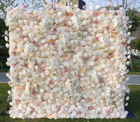Nouvel Arrivage Mur de Fleurs Artificielles en Soie Détachable 5D Stéréo Moderne 8x8ft Luxe pour Mariages et Événements Intérieurs/Extérieurs