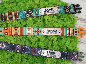 Collier pour chien en velours personnalisé avec nœud décoratif, martingale pour chiens, motif uni - Product Image 2