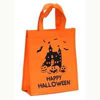Sac de shopping en tissu non tissé orange avec logo personnalisé, couture, logo personnalisé