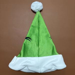 Venta al por Mayor de Edición Limitada de 100 Piezas de Gorros Navideños de Poliéster con Flocado Verde para Festivales y Niños - Product Image 2