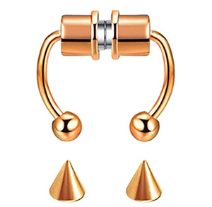 Anillo de nariz falsa <span class=keywords><strong>Piercing</strong></span> Conjunto de <span class=keywords><strong>Piercing</strong></span> de nariz falsa Anillo de piercings de <span class=keywords><strong>labio</strong></span> <span class=keywords><strong>falso</strong></span> de plata/oro/Negro/oro rosa para hombres y mujeres - Product Image 6