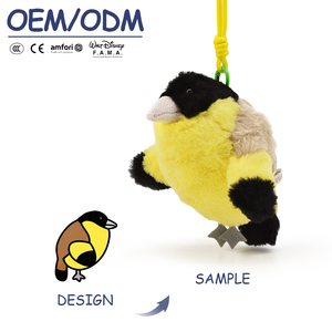 Super doux rose oiseau en peluche poupée porte-clés pendentif mignon cadeau d'anniversaire pour meilleur <span class=keywords><strong>ami</strong></span> doux peluche Animal soulagement du Stress caractéristique - Product Image 2