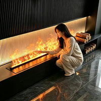 Cheminée 3D ultra-étroite à atomisation intégrée pour la décoration intérieure, humidificateur à flamme simulée, efficacité énergétique, protection contre la surchauffe