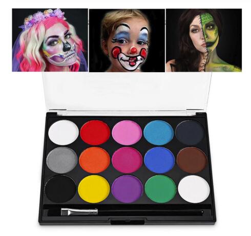 Краска для лица, боди-арт, живопись, Хэллоуин, нарядное платье, инструмент для красоты, макияжа, маскирующая краска для тела, 15 цветов