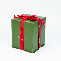 Boîte cadeau de luxe pour gâteau avec ruban, logo personnalisé estampé à chaud, carton de qualité alimentaire pour célébration de mariage