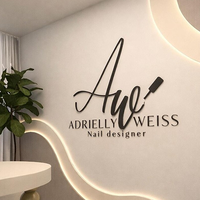 Enseigne personnalisée en acrylique miroir avec nom, plusieurs polices, décoration de bureau ou de vitrine, art mural découpé, enseigne commerciale 3D en acrylique