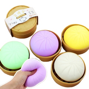 Balle Squishy TPR en forme de Boulette de Pain Vapeur Colorée, Jouet Anti-Stress à Rebond Lent pour Adultes, Jouet Sensoriel Fidget, Cadeau - Product Image 1